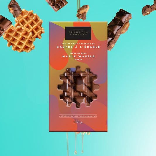 Tablette de chocolat au lait - Gaufre à l'érable