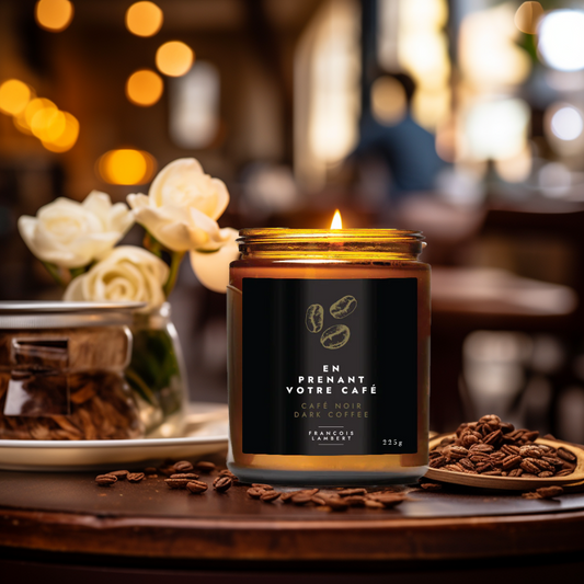 No.7 En prenant votre café - Bougie de soya, Café noir