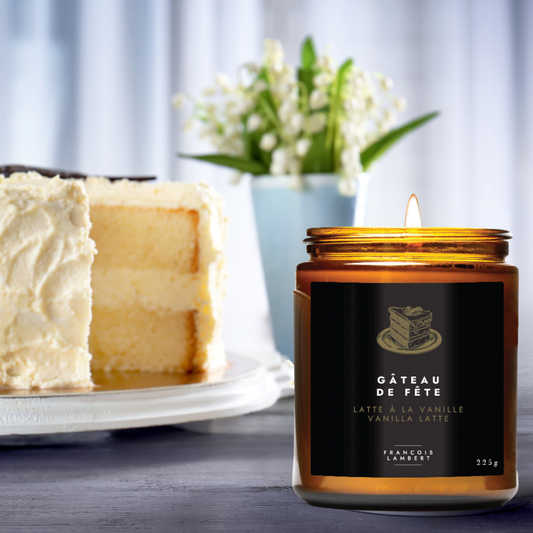 No.47 Gâteau de fête - Bougie de soya, Latte à la vanille
