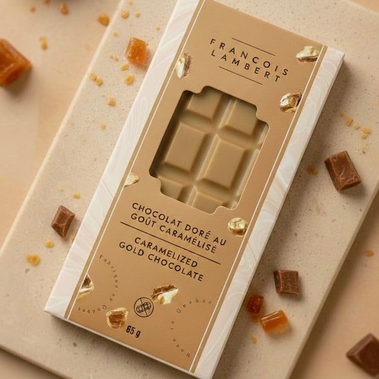 Golden chocolate bar
