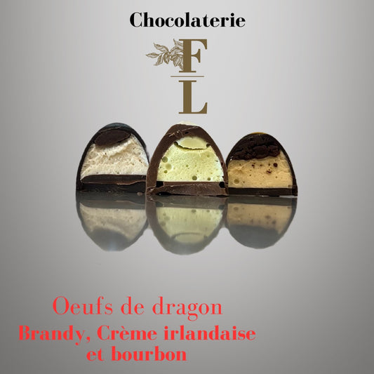 chocolats farcis brandy, crème irlandaise, bourbon