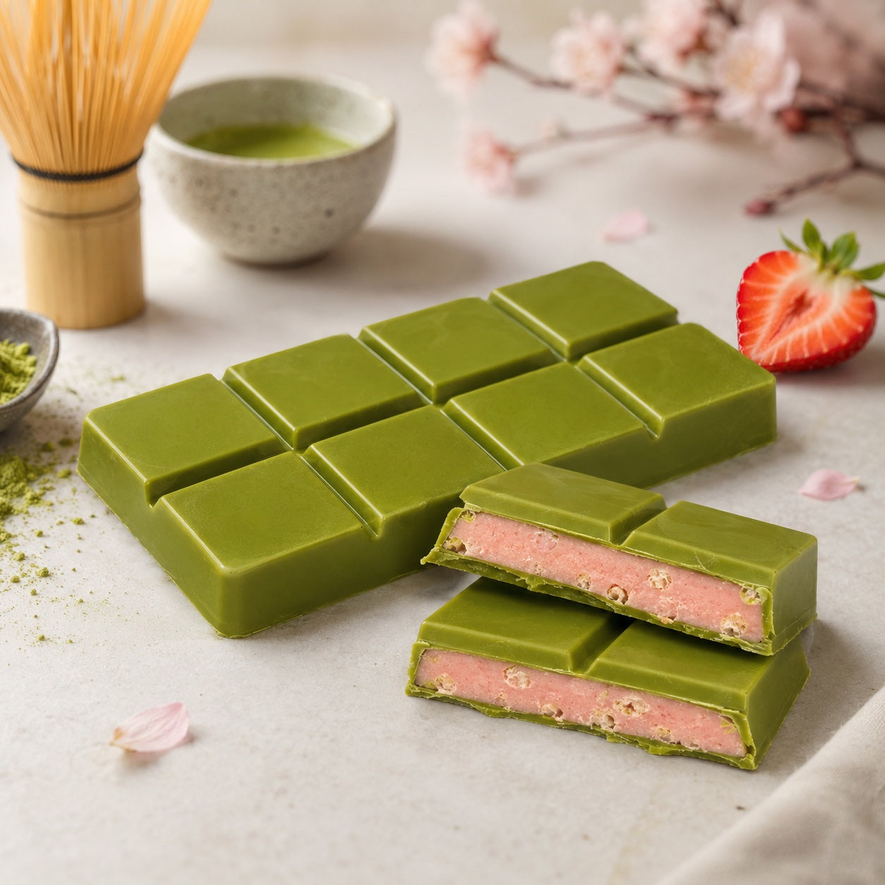 Chocolat style Tokyo au matcha et à la fraise François Lambert