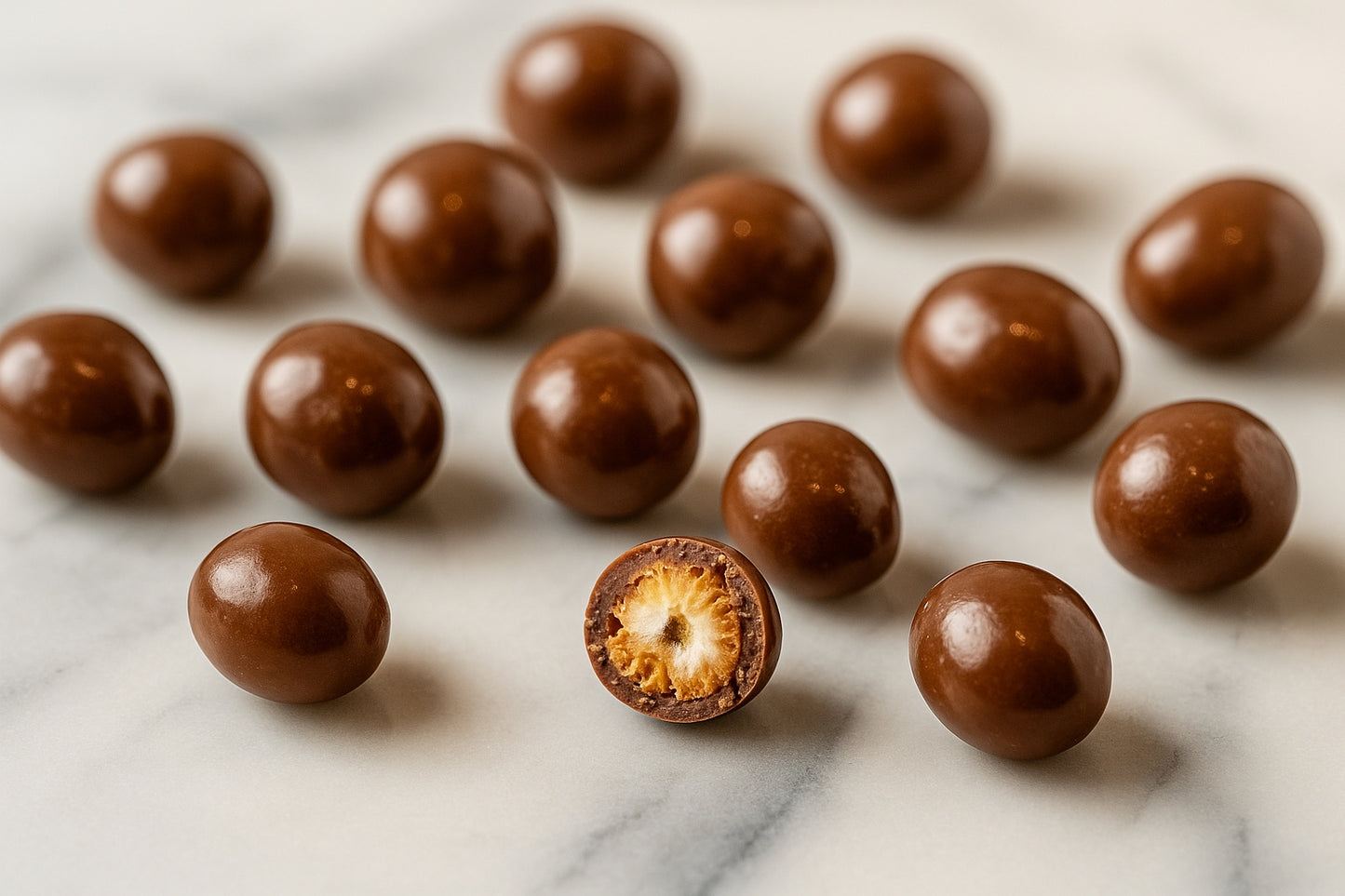 Grains de maïs grillés enrobés de chocolat au lait – Snack croquant et gourmand