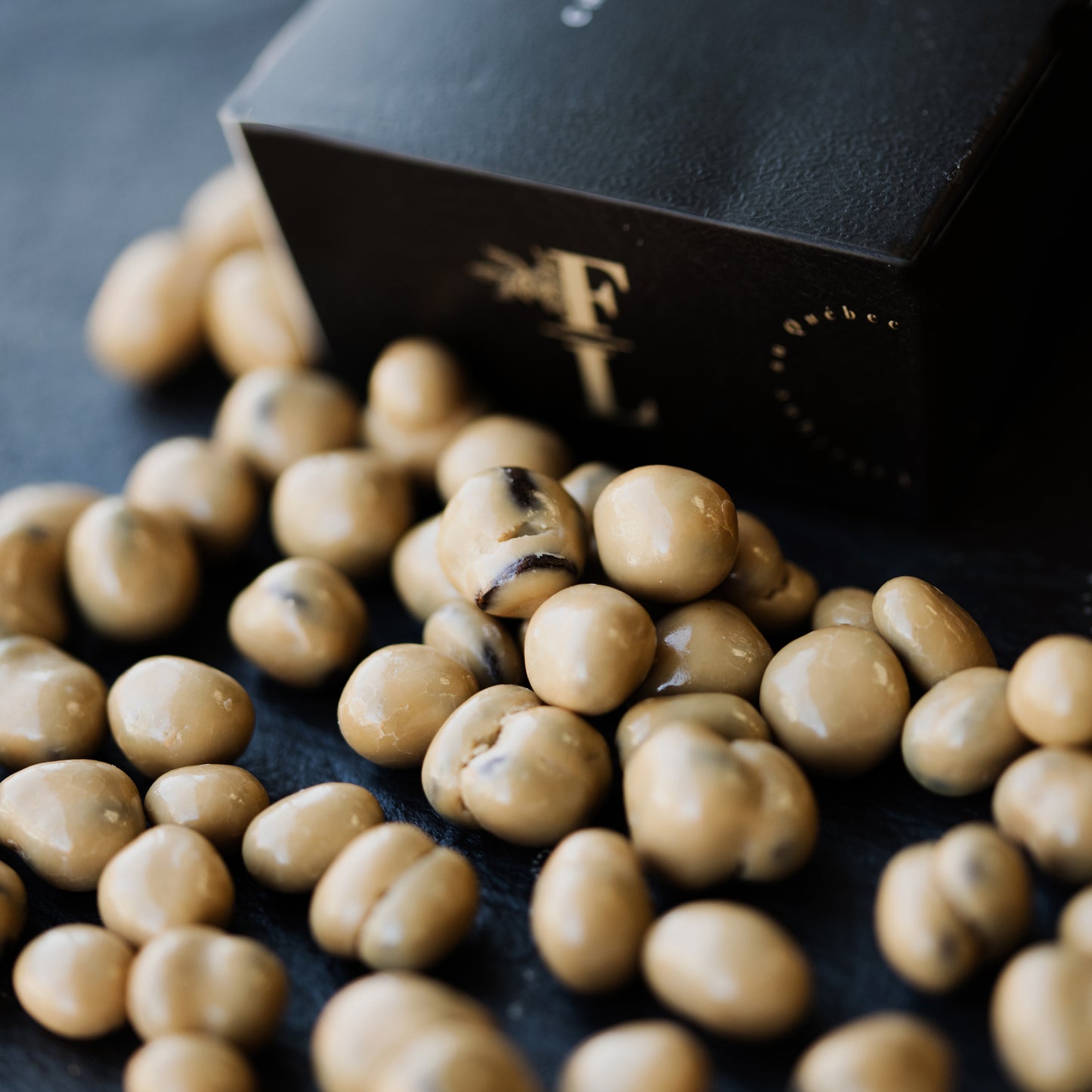 grains de café chocolat caramel