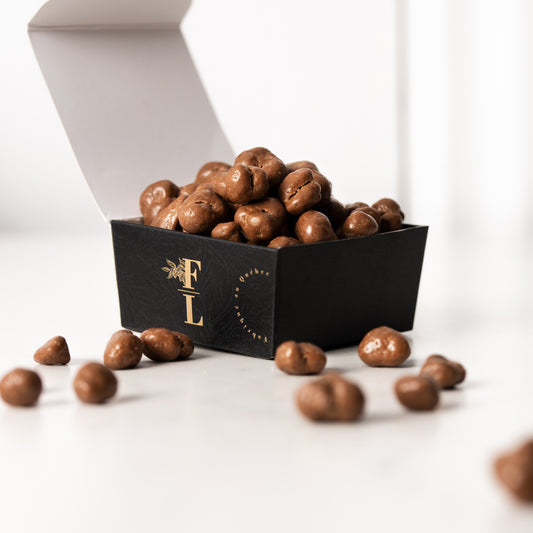 grains de café enrobés de chocolat au lait