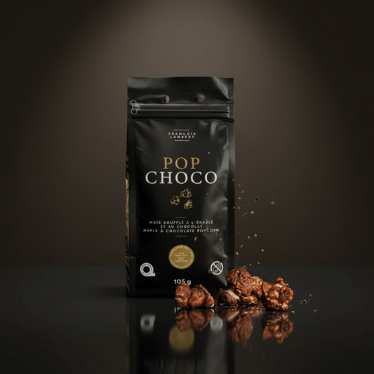Popcorn au chocolat -  Maïs soufflé à l'érable enrobé de chocolat