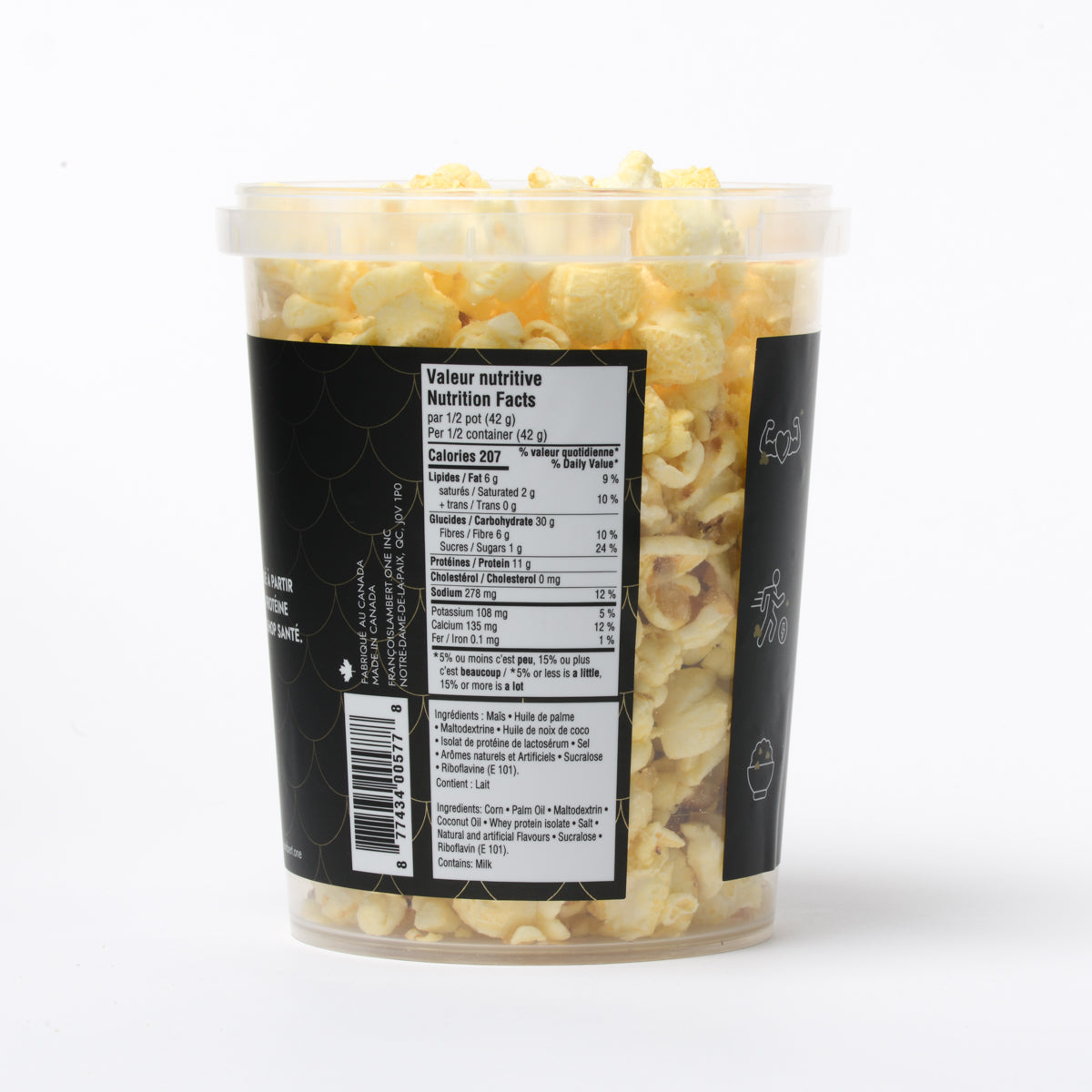 popcorn protéiné au beigne glacé à l'érable