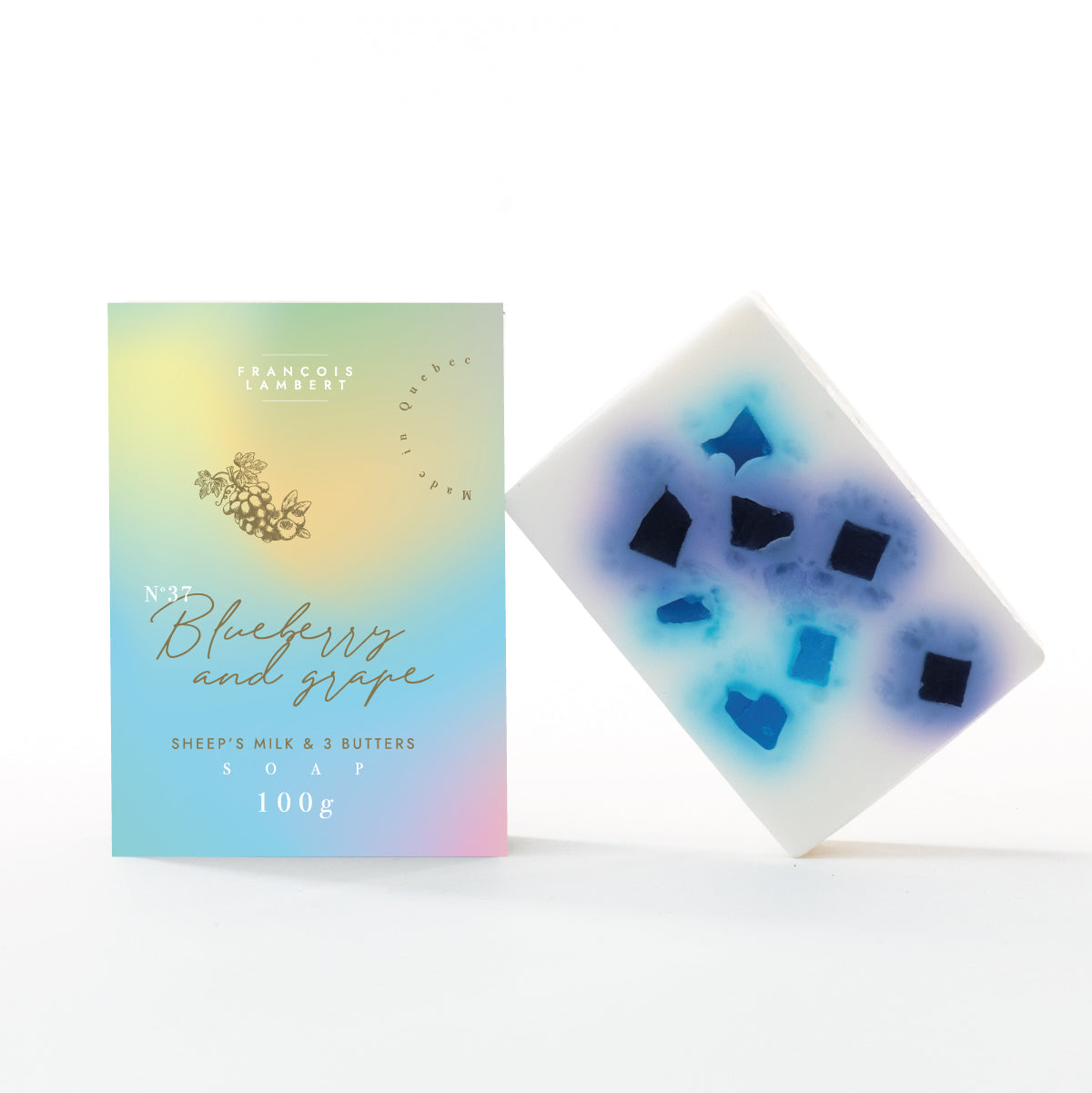 No.37 Savon au lait de brebis - Bleuet & raisin