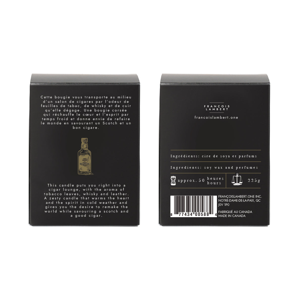 No.40 Scotch et cigares - Bougie de soya au cigare