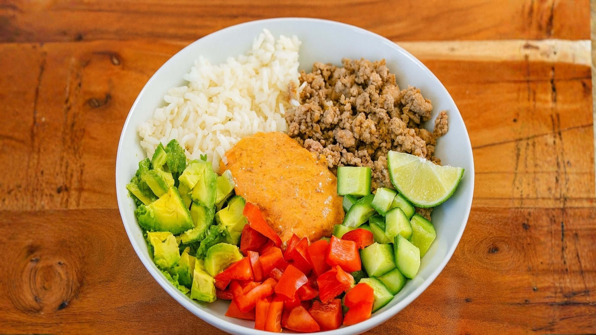 Bol mexicain façon poke avec mayo chipotle