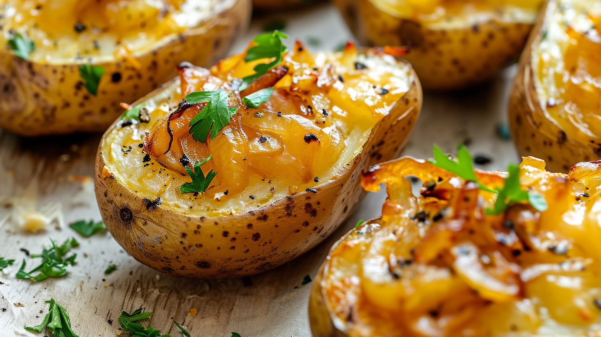 patates au four caramélisées au sirop d'érable et oignons caramélisés