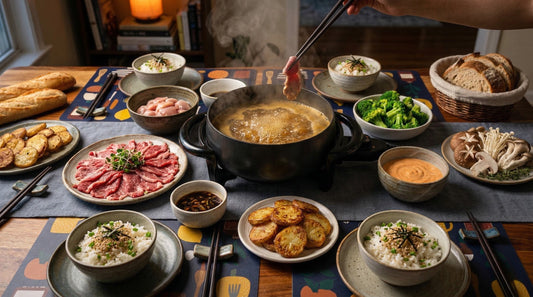 bouillon à fondue chinoise maison avec vin rouge