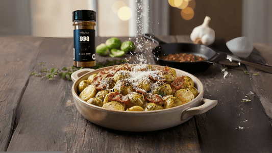 plateaux de choux de bruxelles sur une table de bois