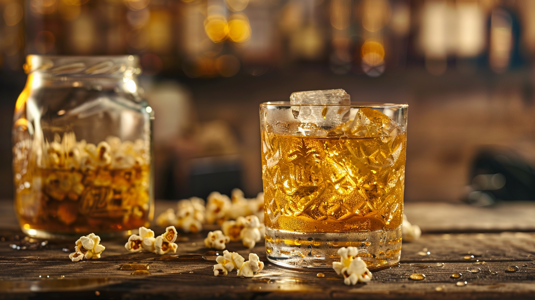 Cocktail de whisky infusé au popcorn à l'érable