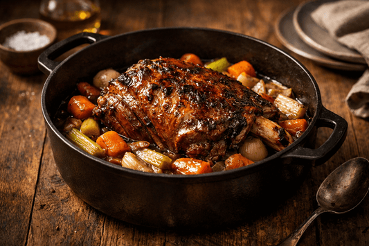 R￴ôti d'épaule d'agneau aux épices BBQ à l'ail noir