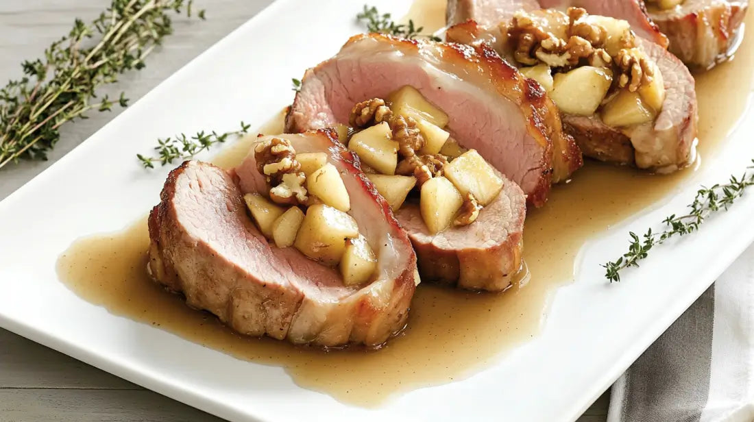 filet de porc farci aux pommes et noix