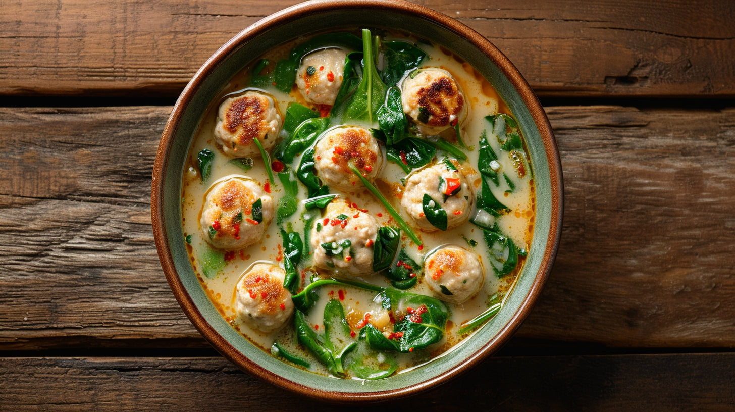 Soupe Thaï aux boulettes de poulet - Fusion Québec-Thaïlande