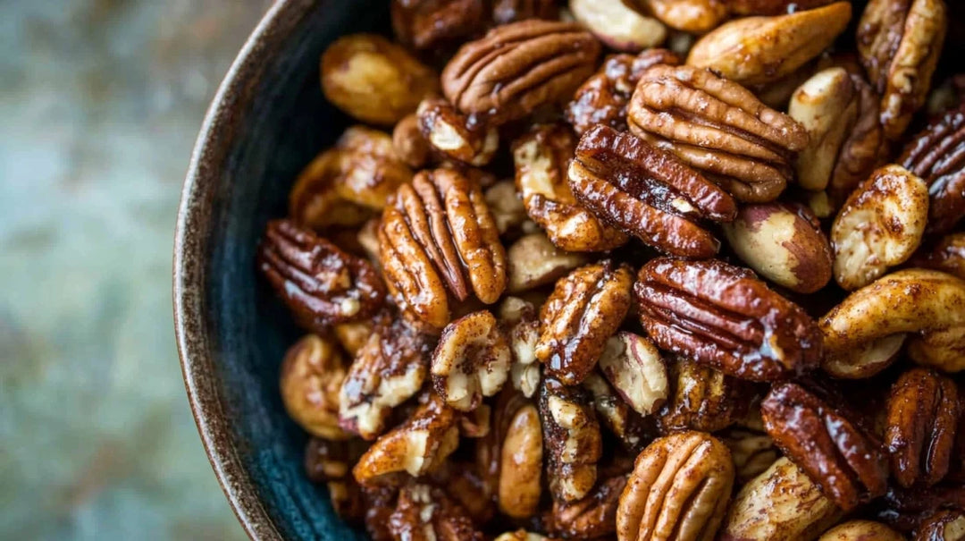 Noix mixtes grillées aux épices BBQ à l’ail noir