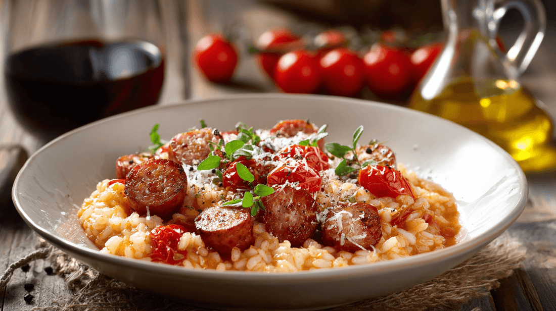 Risotto à la Tomate avec des Saucisses Italiennes
