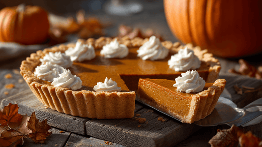 tarte à la citrouille avec crème fouettée sur le desssus