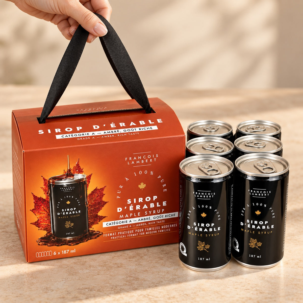 Mini-canette de sirop d’érable pur 100 % – 187 ml