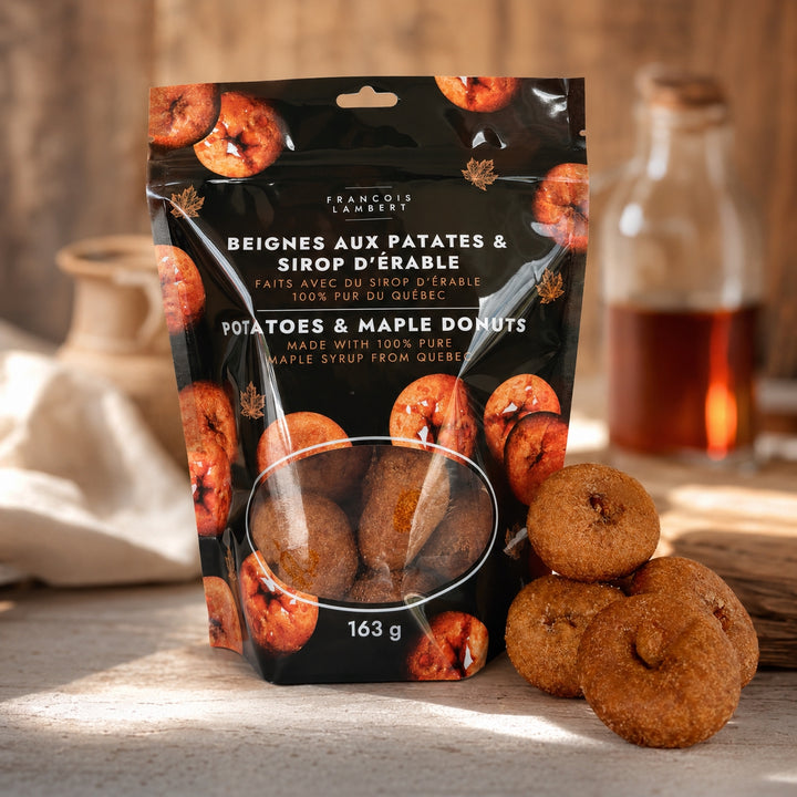 Mini-beignes aux patates et sirop d&