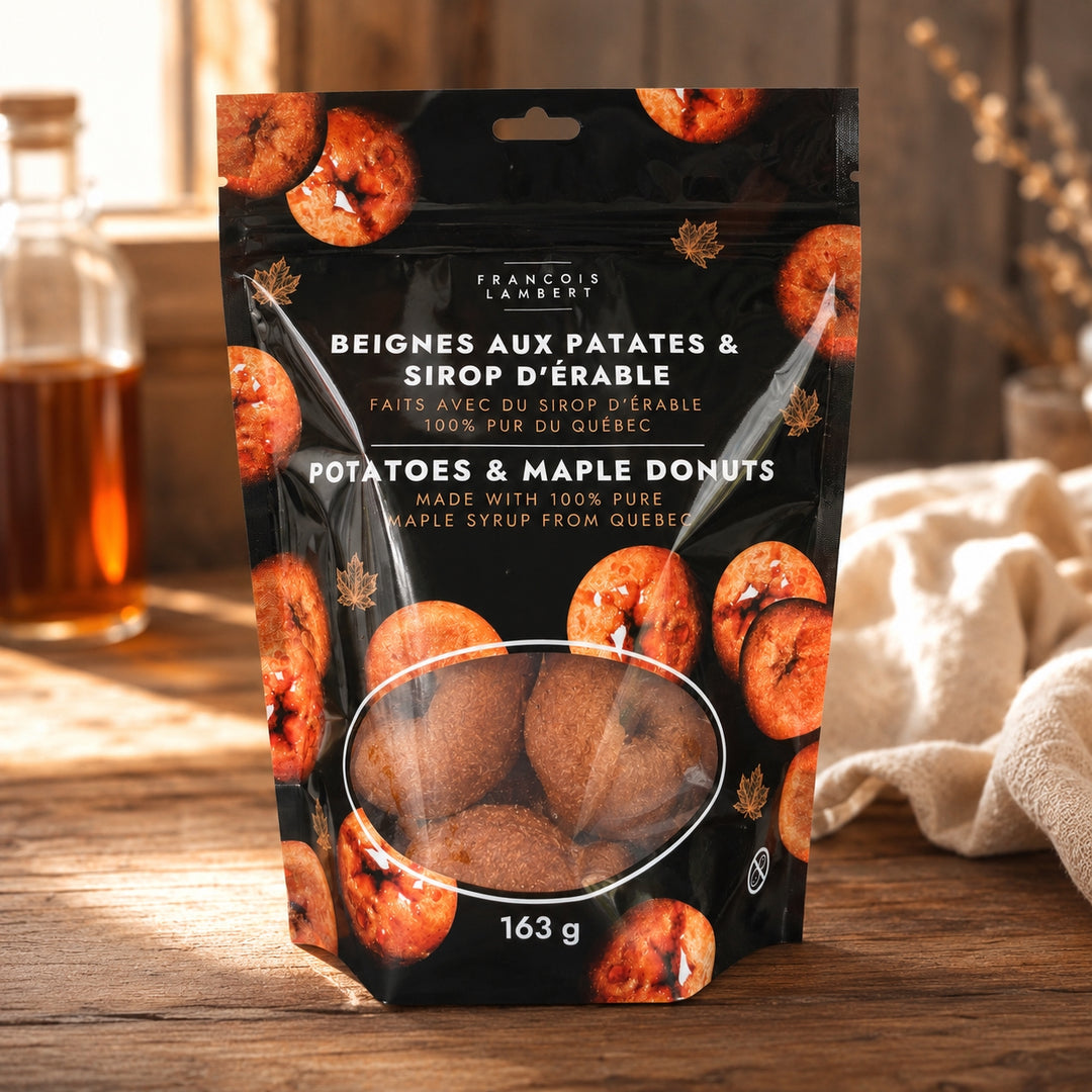 Mini-beignes aux patates et sirop d&