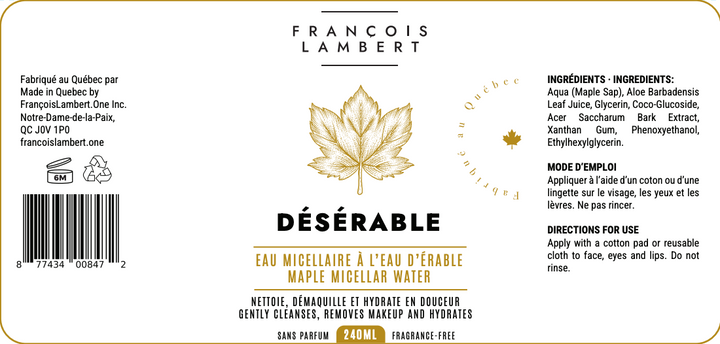 Désérable - Micellar water with maple water