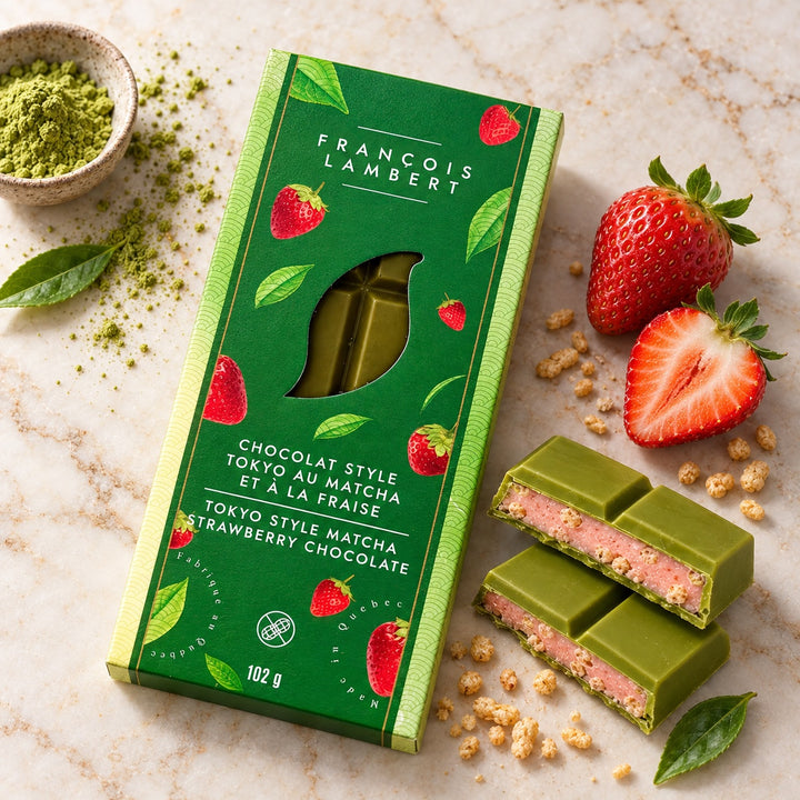 Tokyo-Style Matcha and Strawberry Chocolate