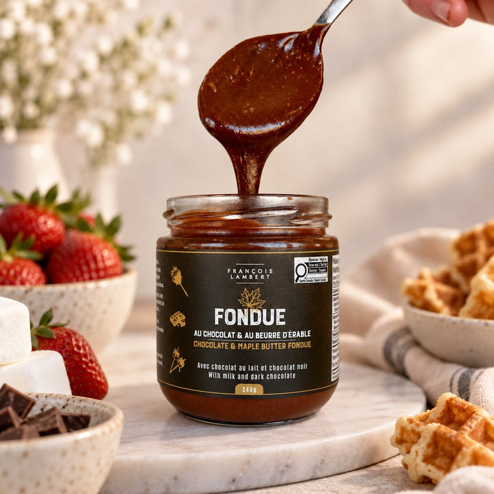 Fondue au chocolat &amp; au beurre d’érable