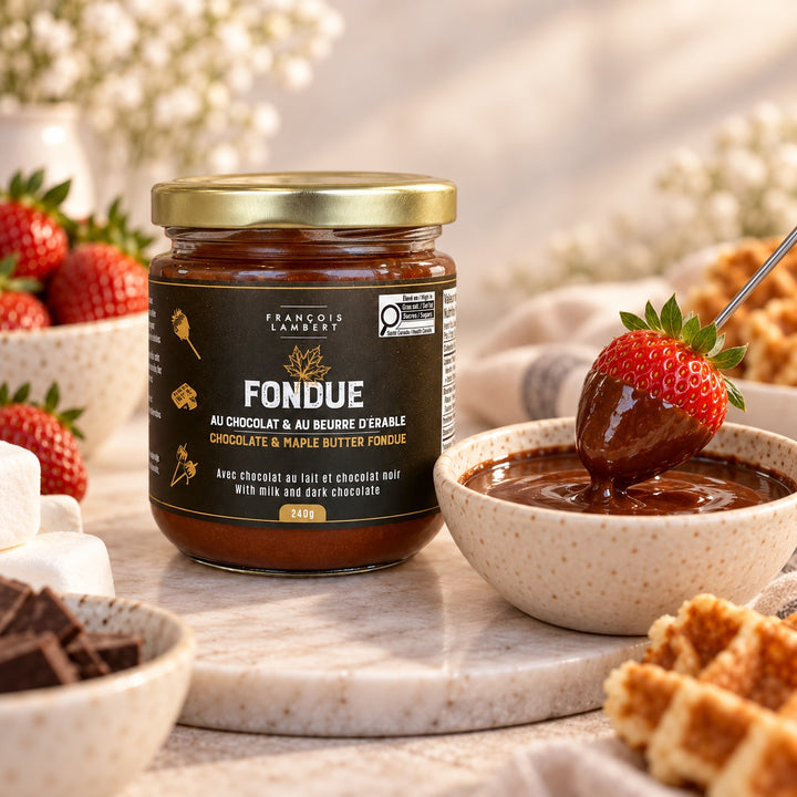 Fondue au chocolat &amp; au beurre d’érable