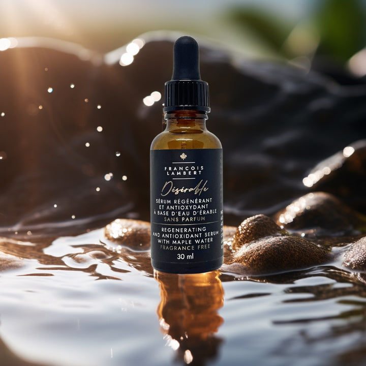 Bouteille de serum flottant sur l&