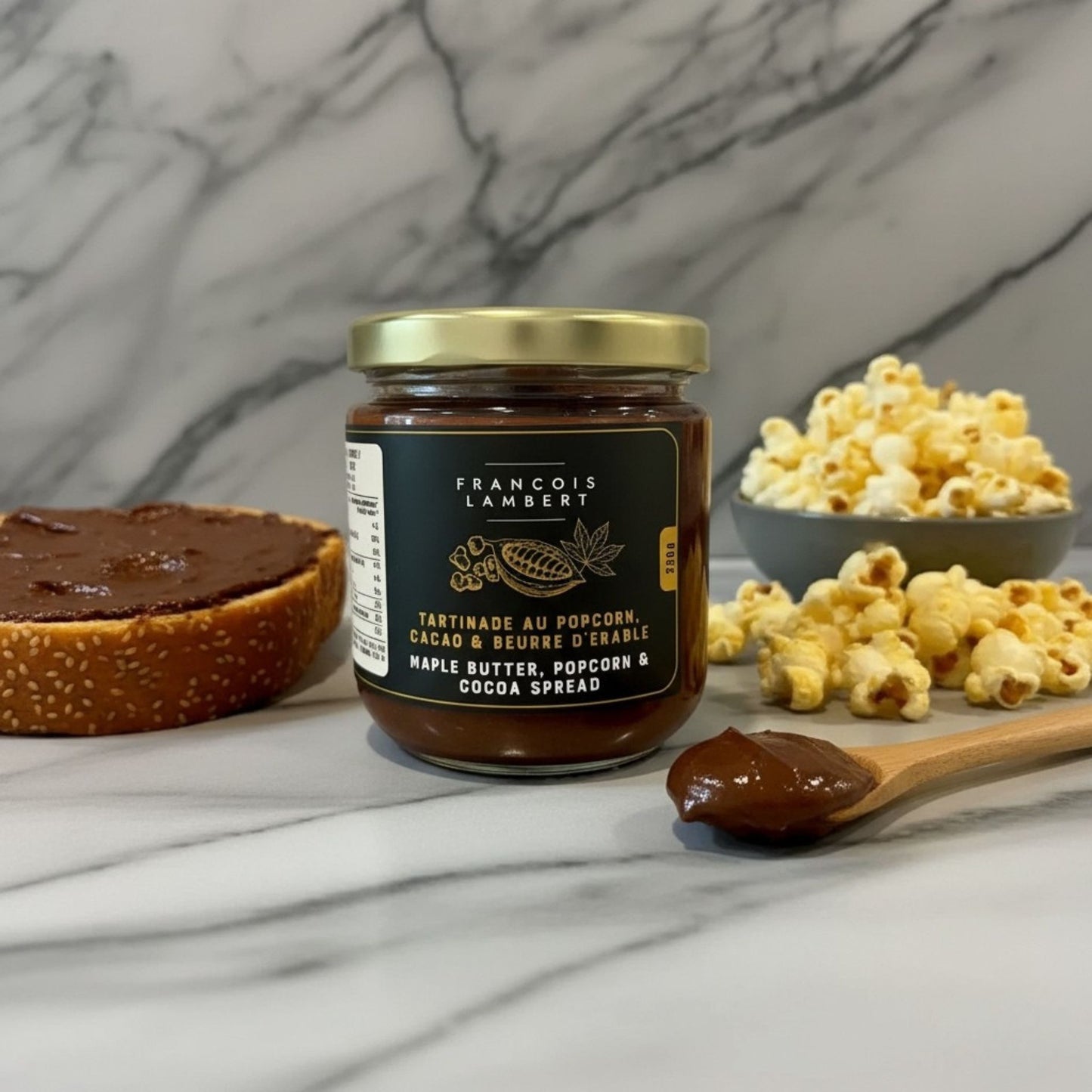 Tartinade au Pop-Corn, Cacao et Beurre d'Érable