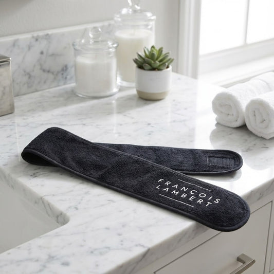 Bandeau Microfibre Noir – Soins du Visage