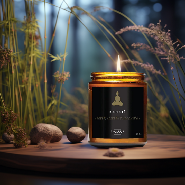No.58 Bonsaï - Bougie de soya au bambou, camomille et lavande