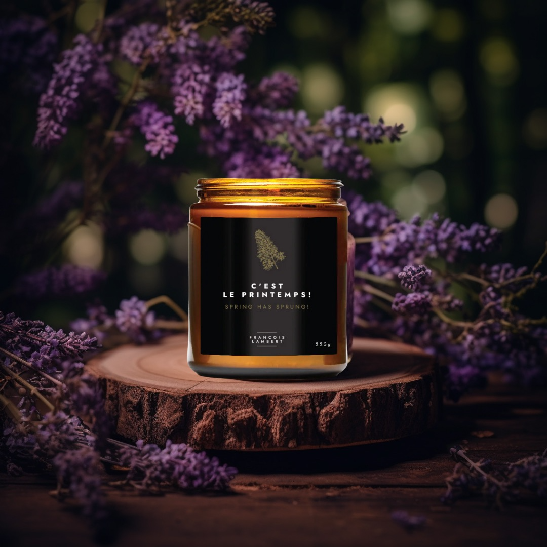 bougie de soya au lilas