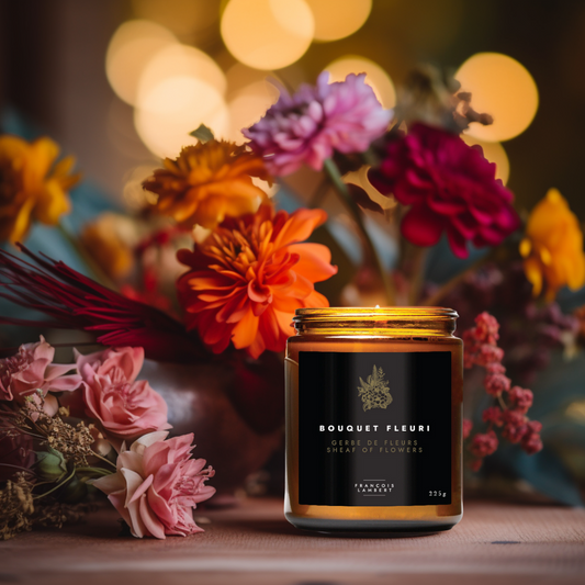 bougie de soya - gerbes de fleurs