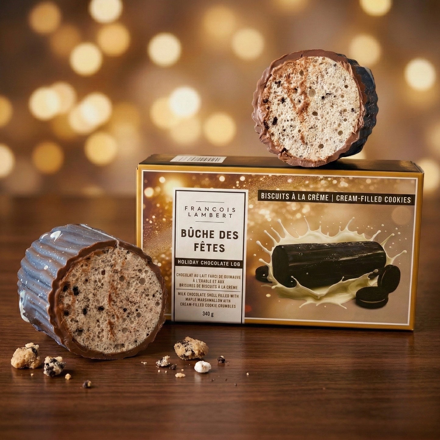 Bûche des Fêtes – Biscuits à la crème