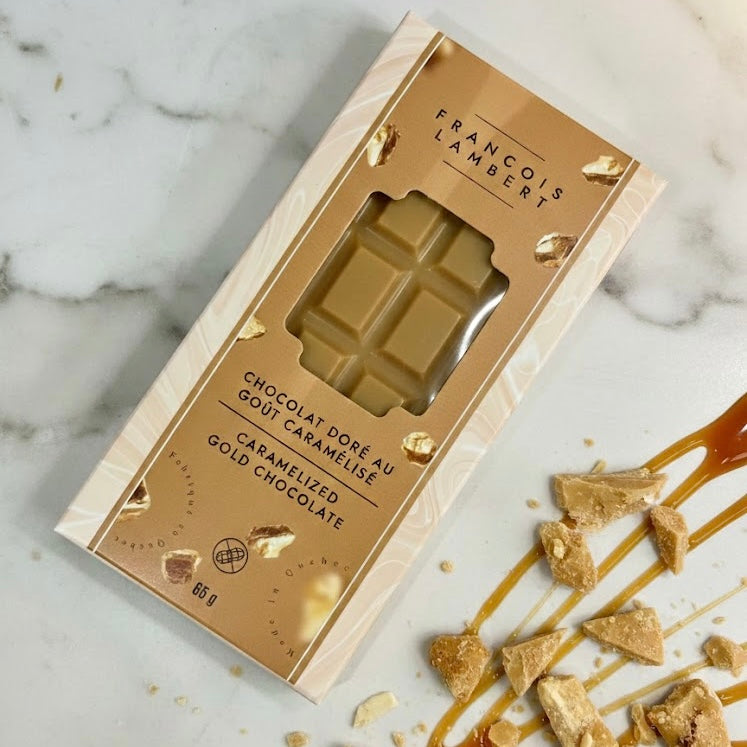 Golden chocolate bar
