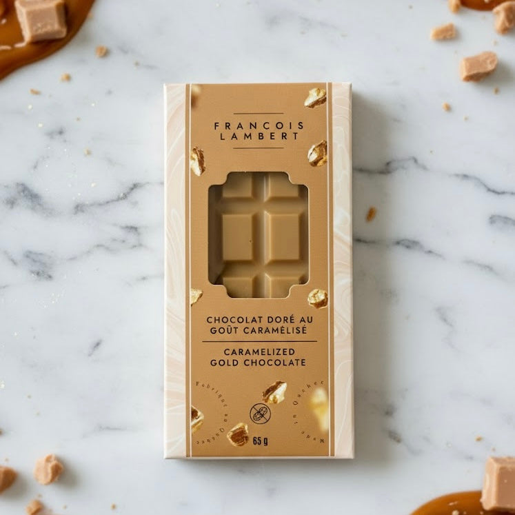 Golden chocolate bar
