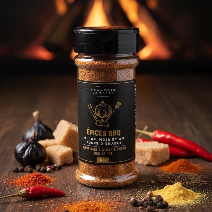 Épices BBQ à l’ail noir et au sucre d’érable