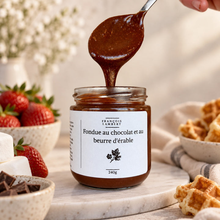 Fondue au chocolat &amp; au beurre d’érable