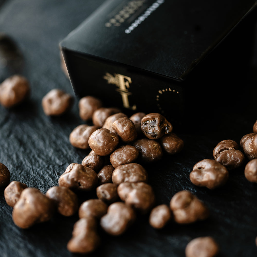grains de café chocolat au lait