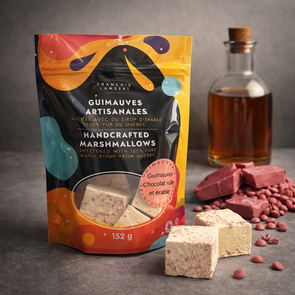 Guimauves artisanales à l’érable et chocolat Ruby