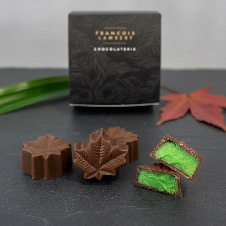4 chocolats au lait farcis – Ganache érable &amp; pandan