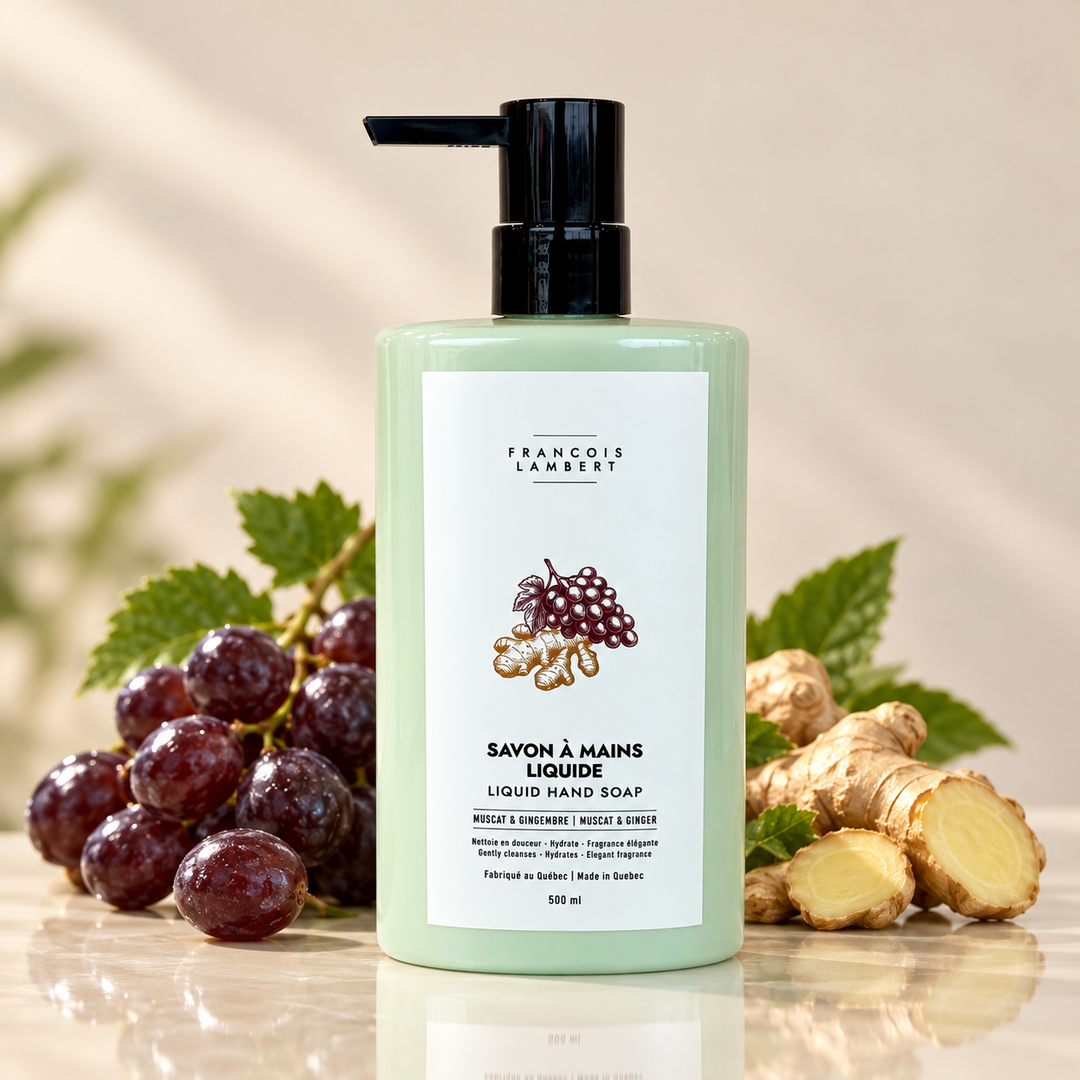 Savon à mains liquide Muscat & Gingembre – 500 ml, avec raisins et gingembre