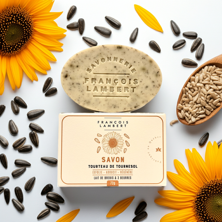Savon Exfoliant au Lait de Brebis et Tourteau de Tournesol 🌻🥛