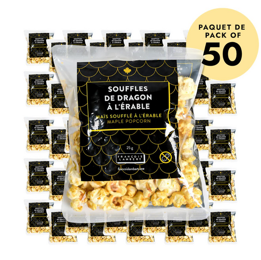 Boîte de 50 mini-sacs de popcorn à l'érable