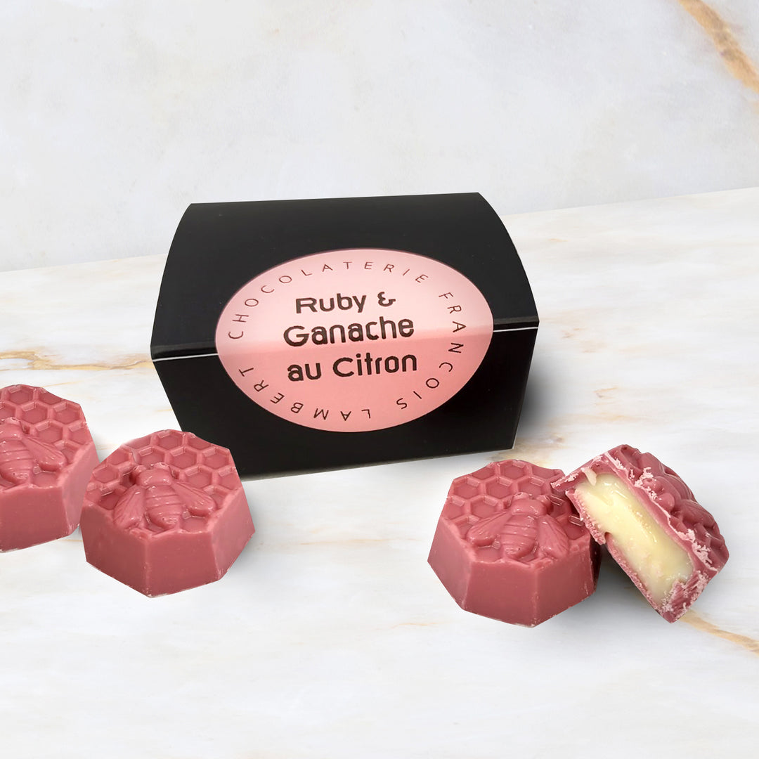 chocolats Ruby farcis ganache au citron chocolaterie francois lambert