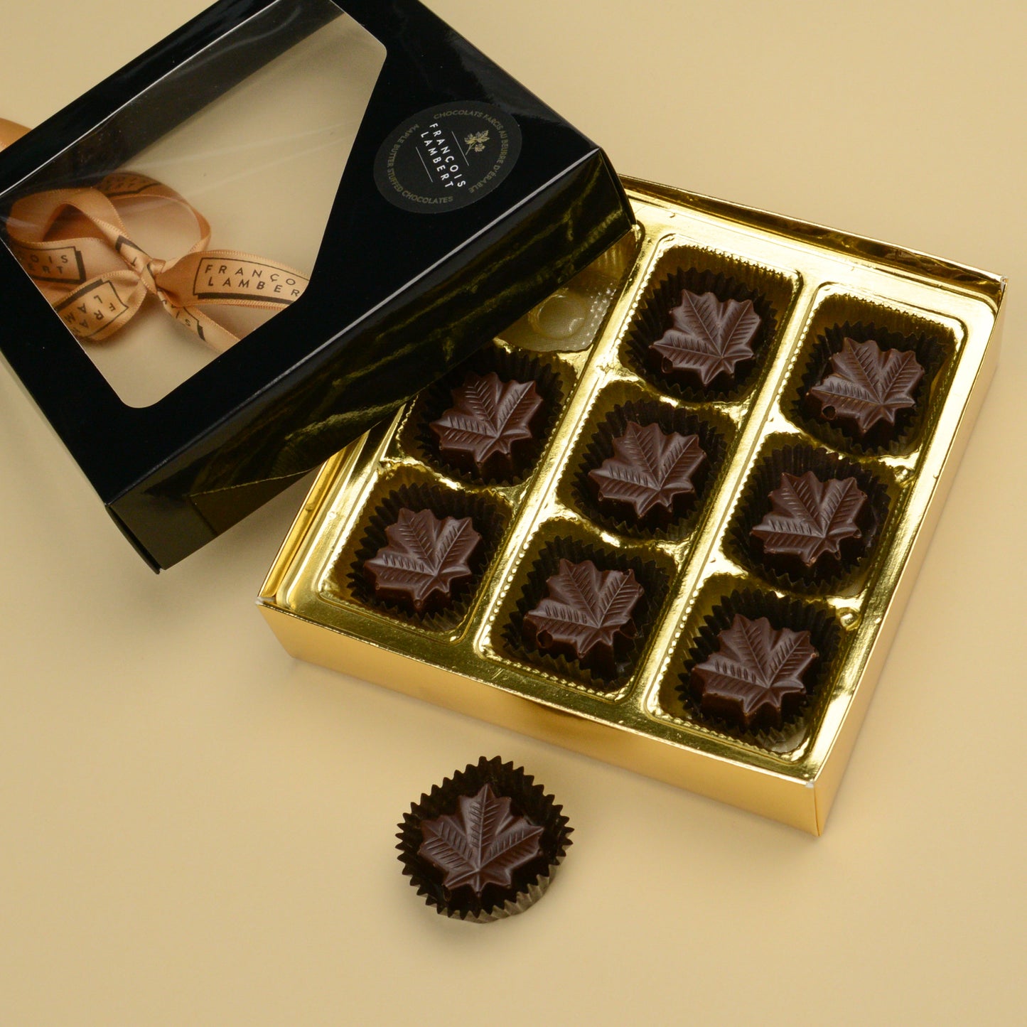 Chocolates stuffed with coffee maple butter